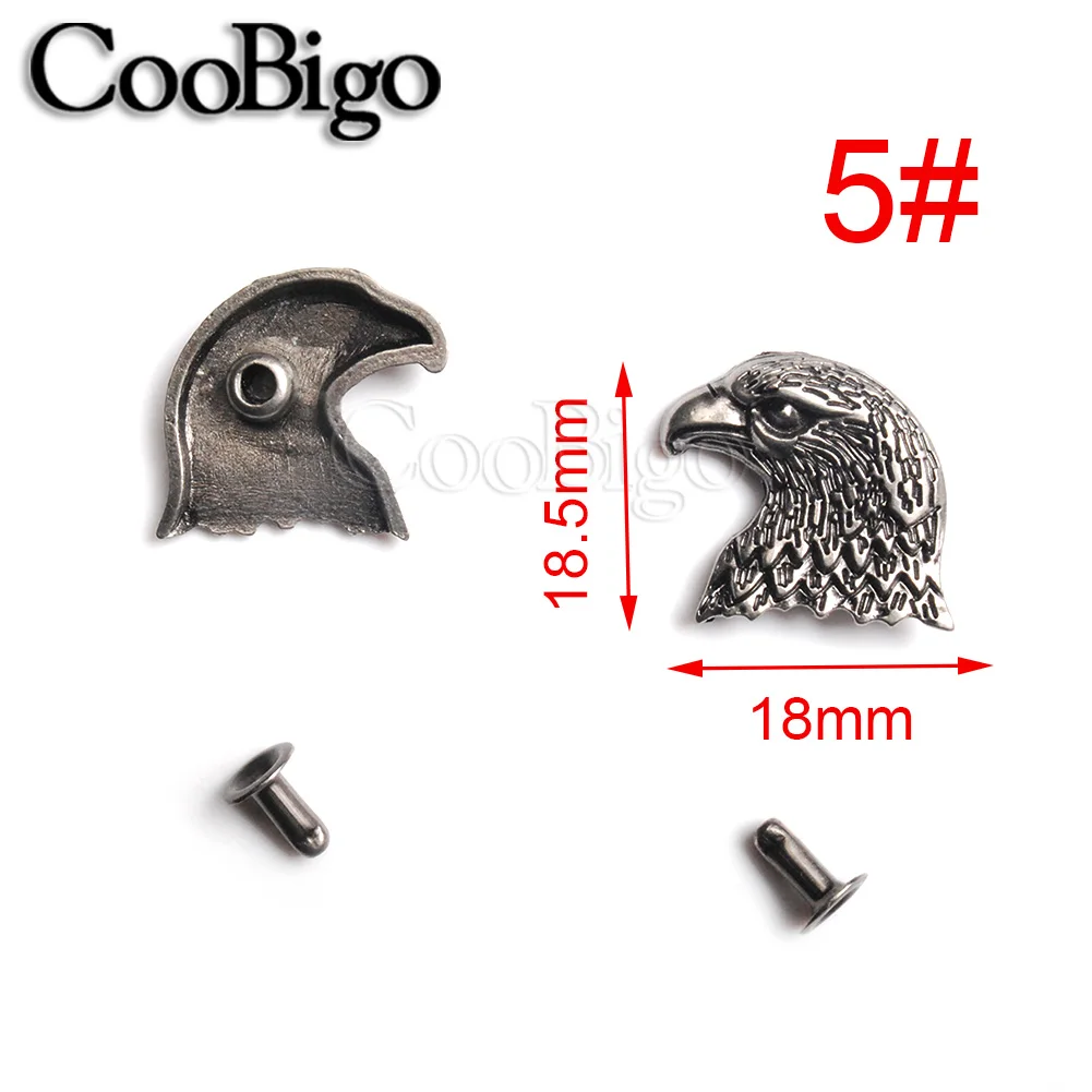 Metal Rivet Stud Spike Button Conchos Rivets Leather Bag Clothes Shoes Bracelet DIY Craft Decor Accessories Flower Shield Eagle