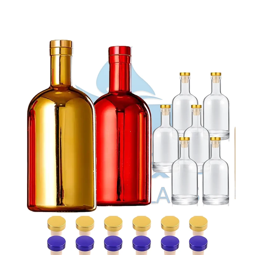 Discount Price 500ml/ 750ml/ 1500ml Ceramic clear Whiskey Vodka Blue Label Liquor Bottle With Cap