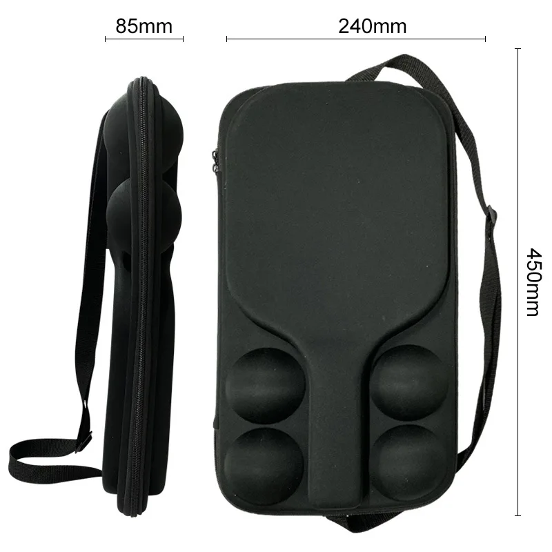 High Grade EVA Paddles Case Custom USAPA Pickle Ball Paddle Cover with Sturdy Handle Hard Shell EVA Ball Rockets Storage Bag