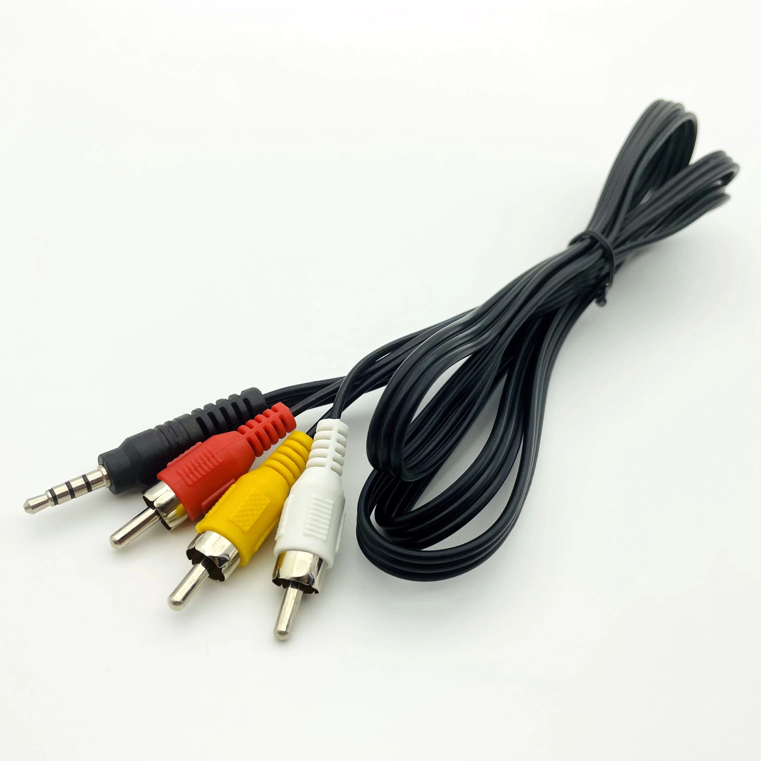 Аудио AV-кабель композитный видеокабель 3,5 до 3RCA штекер-штекер черный красный белый желтый неизолированный медный ПВХ DVD-разъем типа RCA