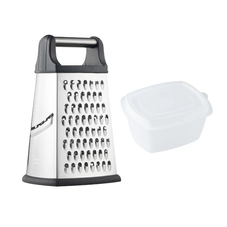 Multi-functional Stainless Steel 4 Sided Food Vegetable Grater Cheese Box Grater