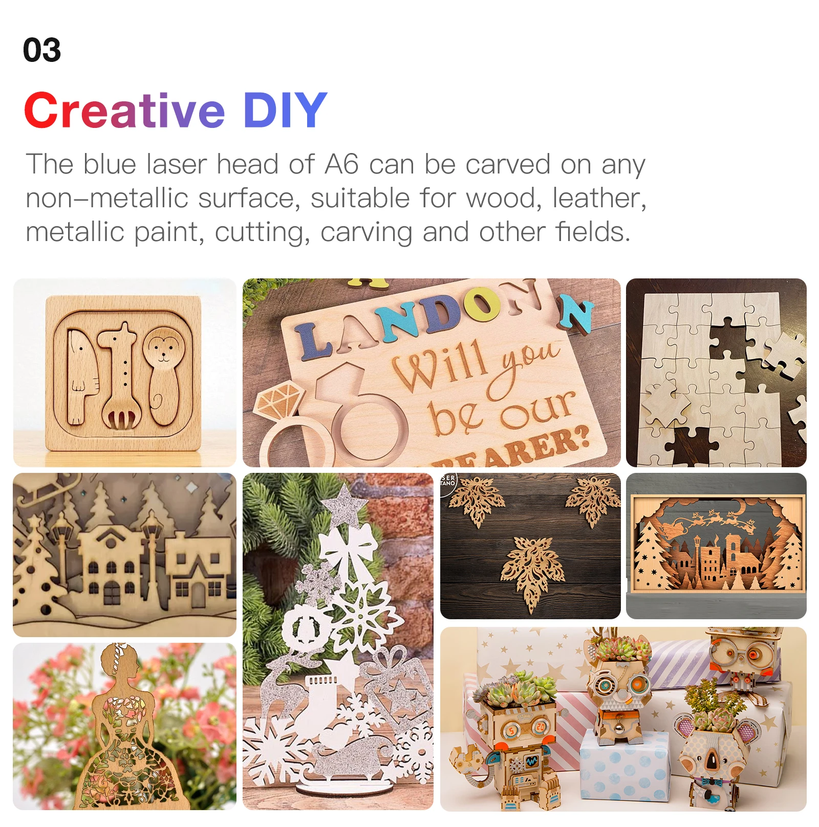 DAJA A6 Laser Engraving Machine Cutting Machine Cheap DIY Laser Engraver for Wood Glass Stainless steel