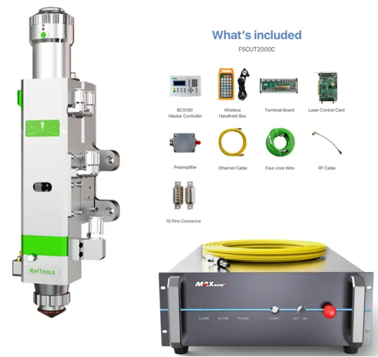 Fiber laser cutting machine accessories best-cost combination MAX 3000w laser source +BM111+Fscut2000 + bcs100
