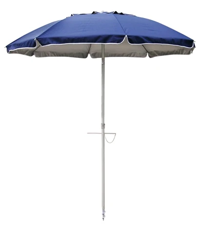7 ft Sand Anchor Beach Umbrella Adjustable Height with air vent Zinc Tilt Twist-in System UPF 50+ Silver Coating Inside