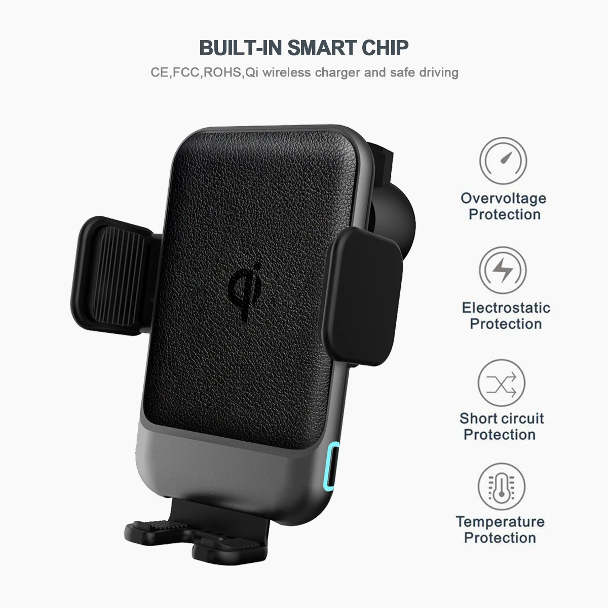 New Products 15w Qi Certificate Automatic Car Universal Phone Mount Auto Fast Wireless Car Charger Holder