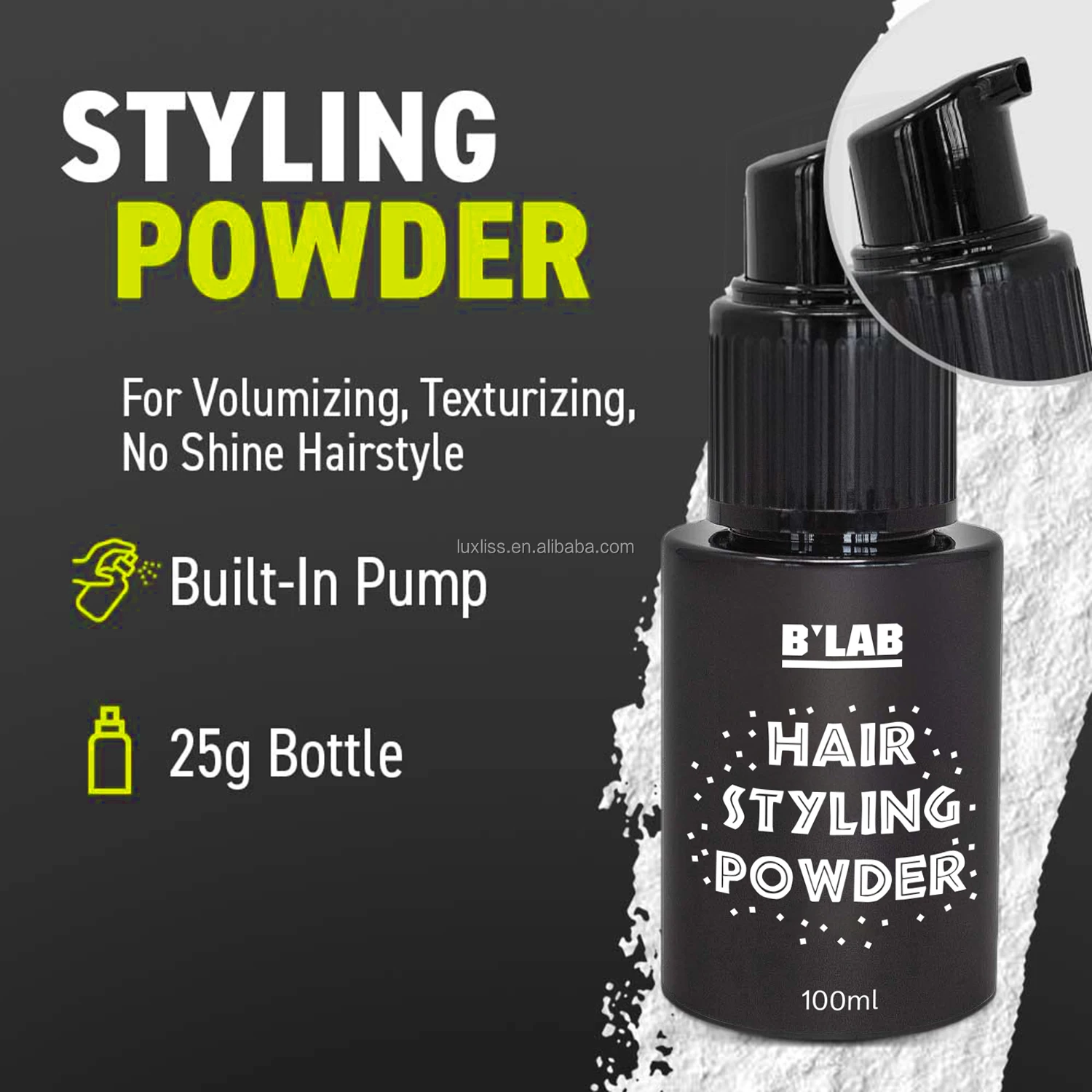 Private Label Hair Volume Powder for Men Styling Texturizing Volume Hair Powder No White Residue Hair Volumizing Powder Wax