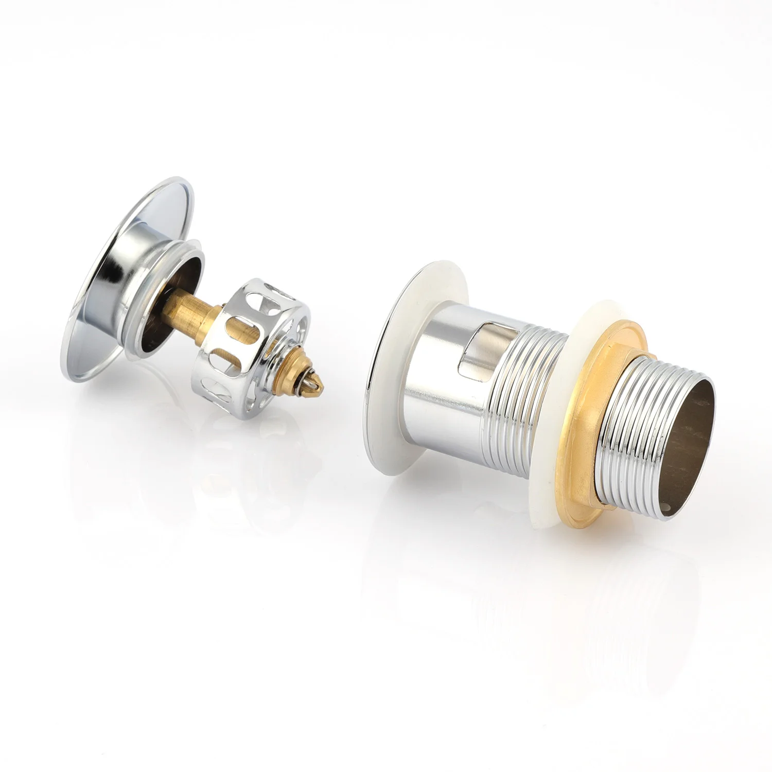 Bathroom Stainless Steel  Push Up Basin Waste Sink Water Drain Basin Drain Pop Up Drain Overflow Click Clack With Clean Filter