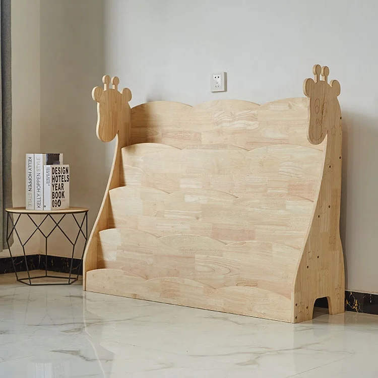wholesale factory modern natural solid wood kids storage shelf cabinet for living room bedroom