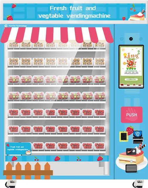 Automatic 32 inch capacitive touch screen Self-Touch Machine Salad Vending Fresh Food Vending Machine