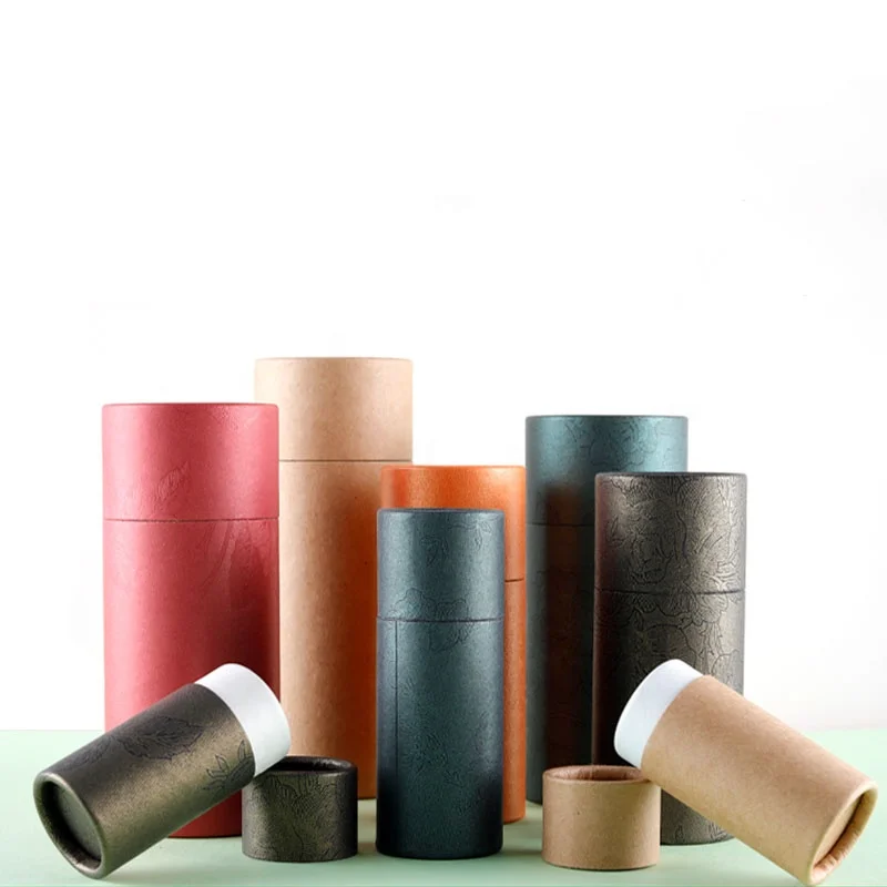 Factory customize paper cardboard tube luxury cylinder bottle packaging for perfume essential dropper bottle