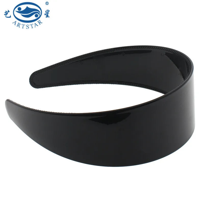 Artstar 4125 Women Wide 5cm Plain Hairband Girls Plastic Headband With Teeth For DIY Hair Accessories