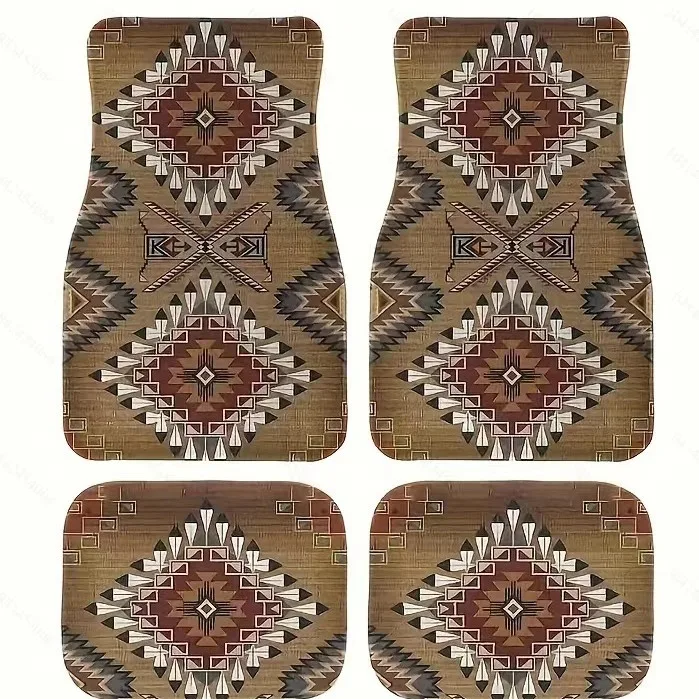 Retro Bohemian style car floor mat carpet four-piece set of dirt-resistant floor mat wholesale