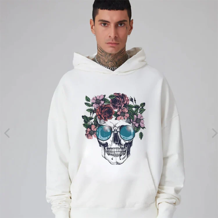 Iron On DTF Digital Heat Press Printed Labels Services Custom Skull Logo HTV Plastisol Thermal Transfer Printing Stickers