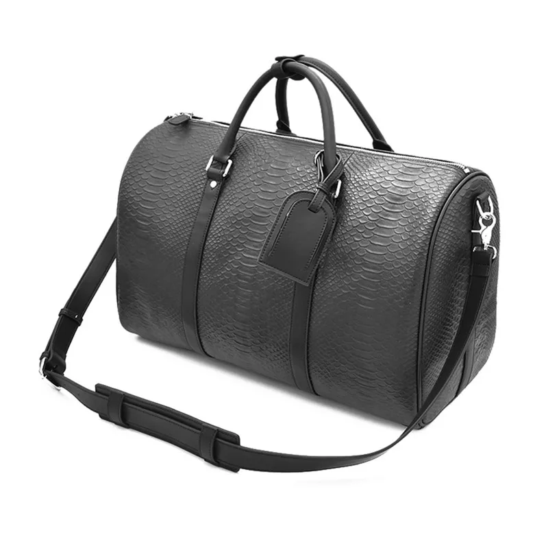 Wholesale custom genuine leather luggage duffle crossbody bag travel bag with removable strap