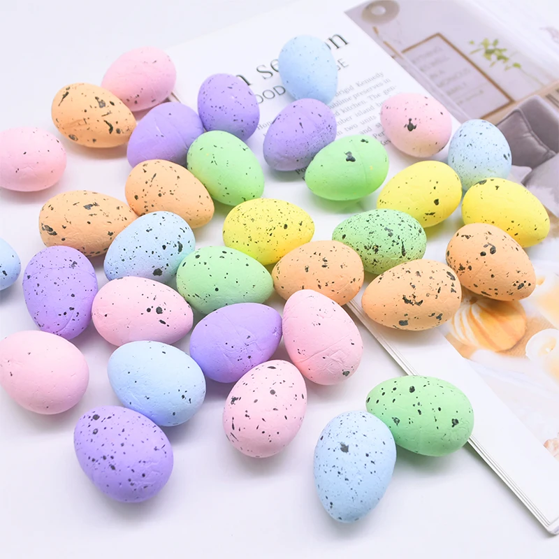 Painted Bird Pigeon Eggs DIY Craft Kids Gift Favor Home Decor Easter Party 1.5cm Foam Easter Eggs Happy Easter Decorations