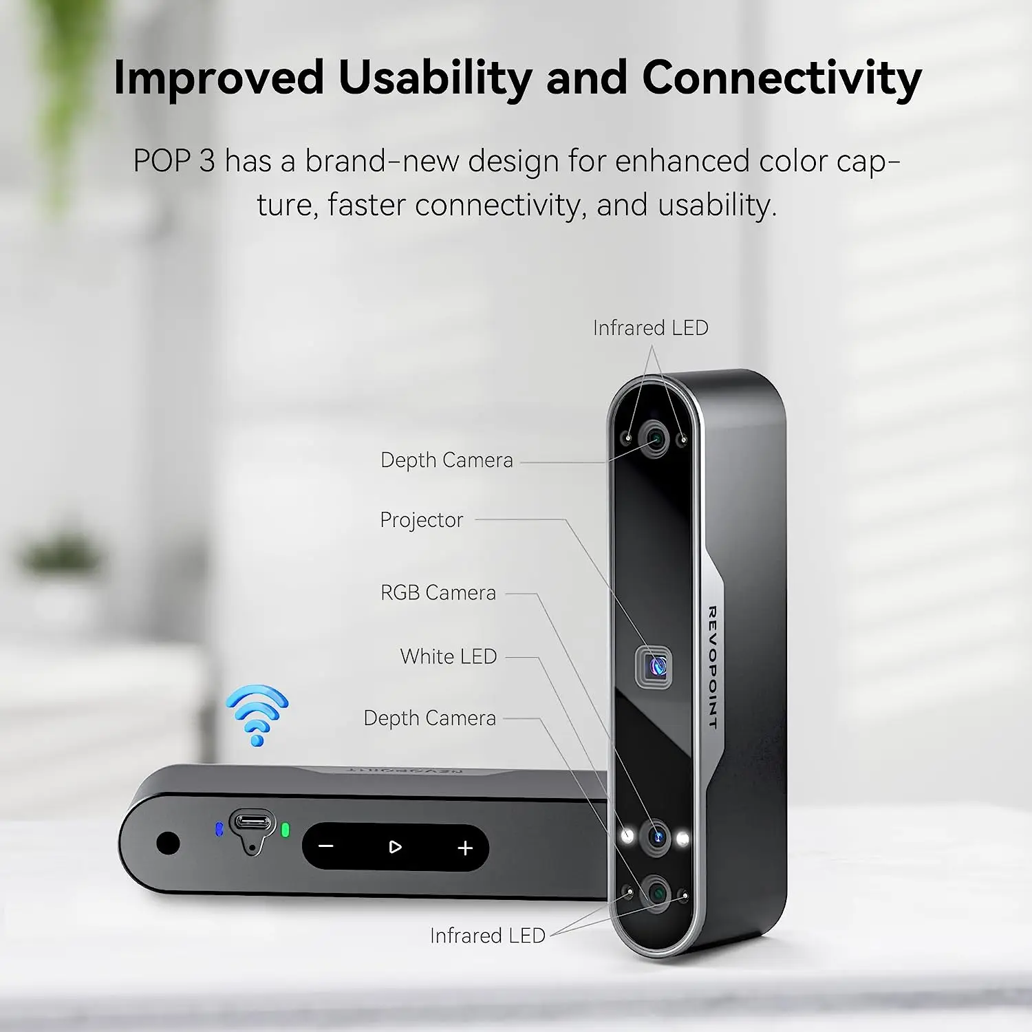 Revopoint POP 3  high-precision 0.05mm 18FPS speed handheld 3D laser scanner for 3D printer