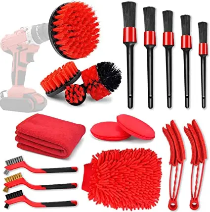 Car Cleaning Tool 18pcs Car Detail Cleaning Brush Kit with Car Detailing kit Multifunctional Brush