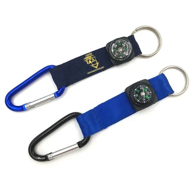 
Promotion Custom Logo Printing Small Aluminum Carabiner Lanyard With Keychain 