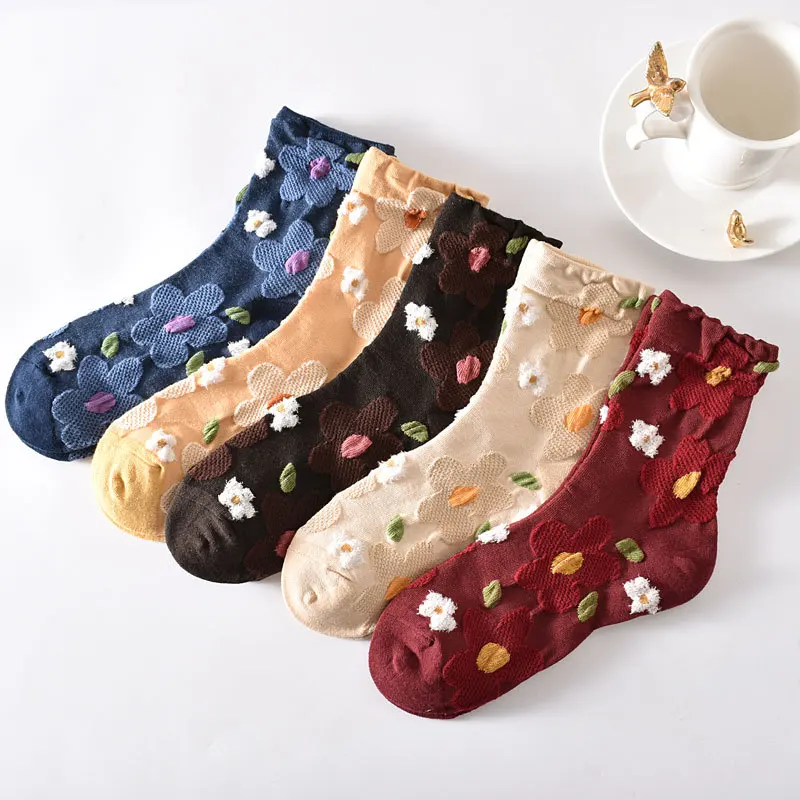 New design women knitted socks four season fashion sock