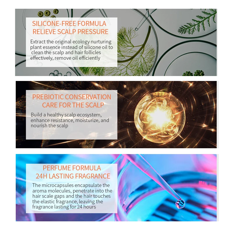 
Repair scalp fully nourishing orange ginger plant anti-loss hair shampoo conditioner set 