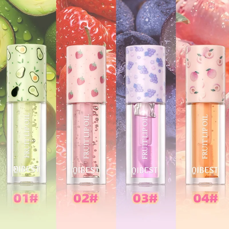 Wholesale Colored Fruit Makeup Primer Glow Moisturizing Lip Oil Long Lasting Hydrating Lip Balm Lip Gloss