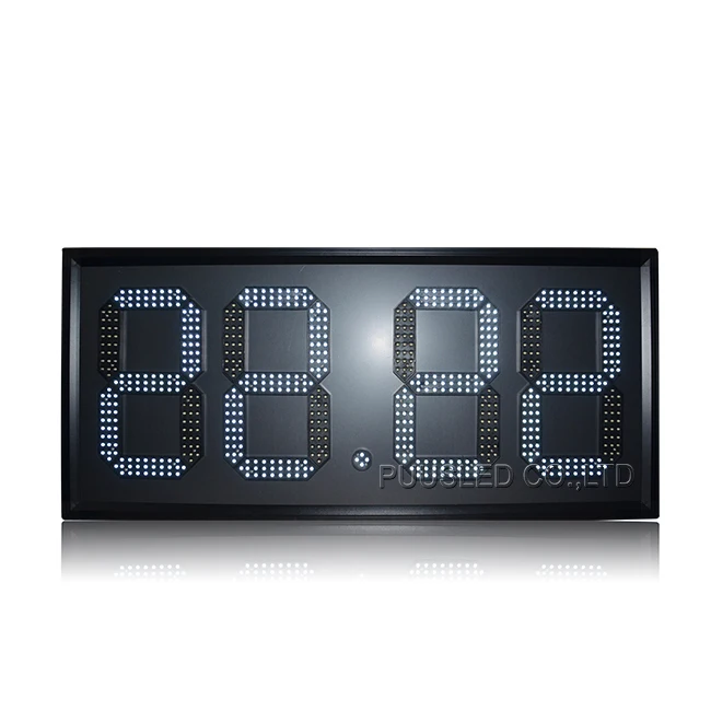 Outdoor Waterproof 12 Inch White Color LED Digits Number Gas Price Digital Sign Led Oil Price Sign For Gas Sale