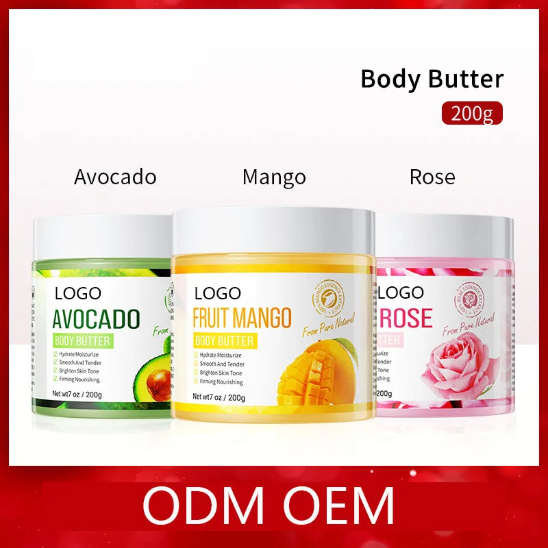 Private Label Organic Fruit Whipped Body Cream Butter Natural Vegan Colorful Body Butter
