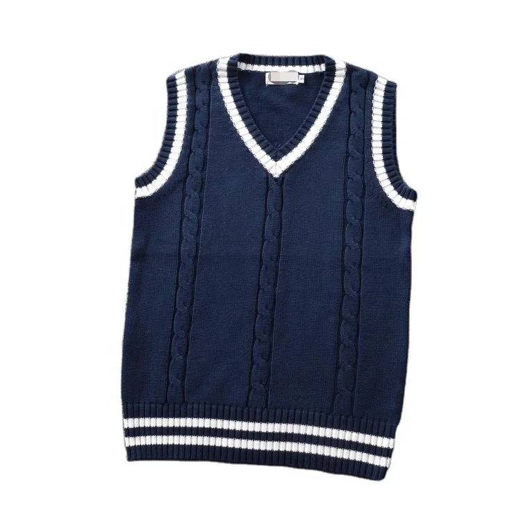
College British style V-neck men and women twist color JK school uniform cos sleeveless vest sweater 