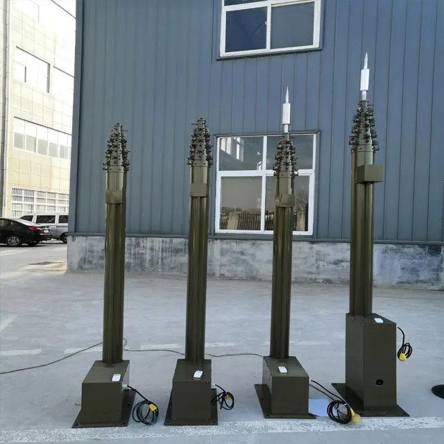 30m Telescopic Cctv Camera  Mast Pole Telecommunication Antenna Telescopic Mast