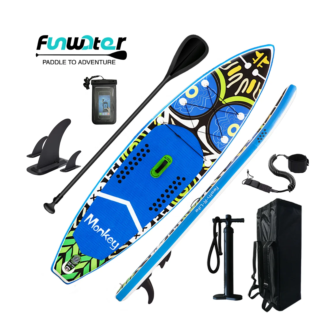 FUNWATER SUP Drop shipping sup premium inflatable stand up paddle board prone paddle board long board surfboard for unisex