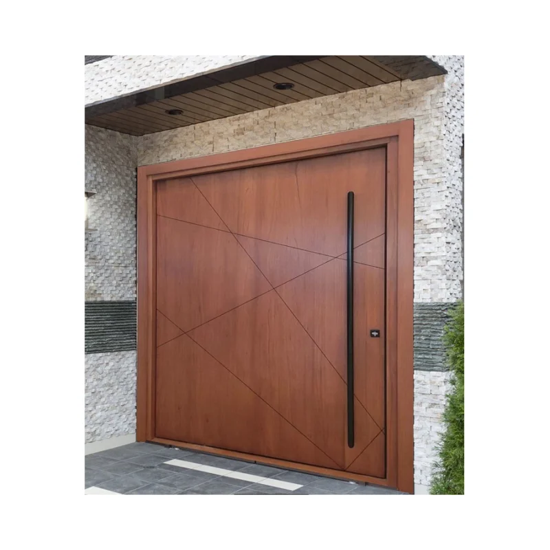 American Style Contemporary Solid Wood Entry Main Entrance Wooden Doors Front Doors for Houses Modern Exterior Main Pivot Door