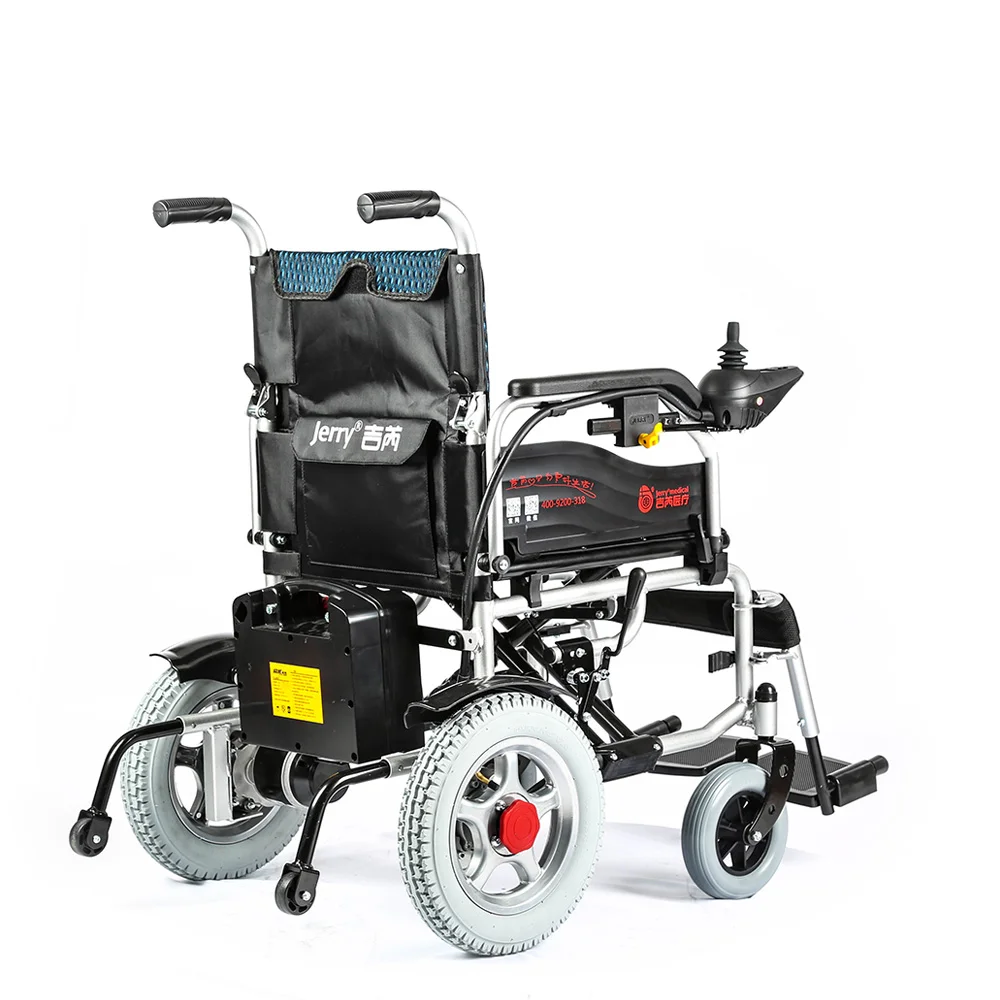 2022 Jerry Folding All Terrain Powered Electric Wheelchairs  Scale with Joystick Controller for The Disabled