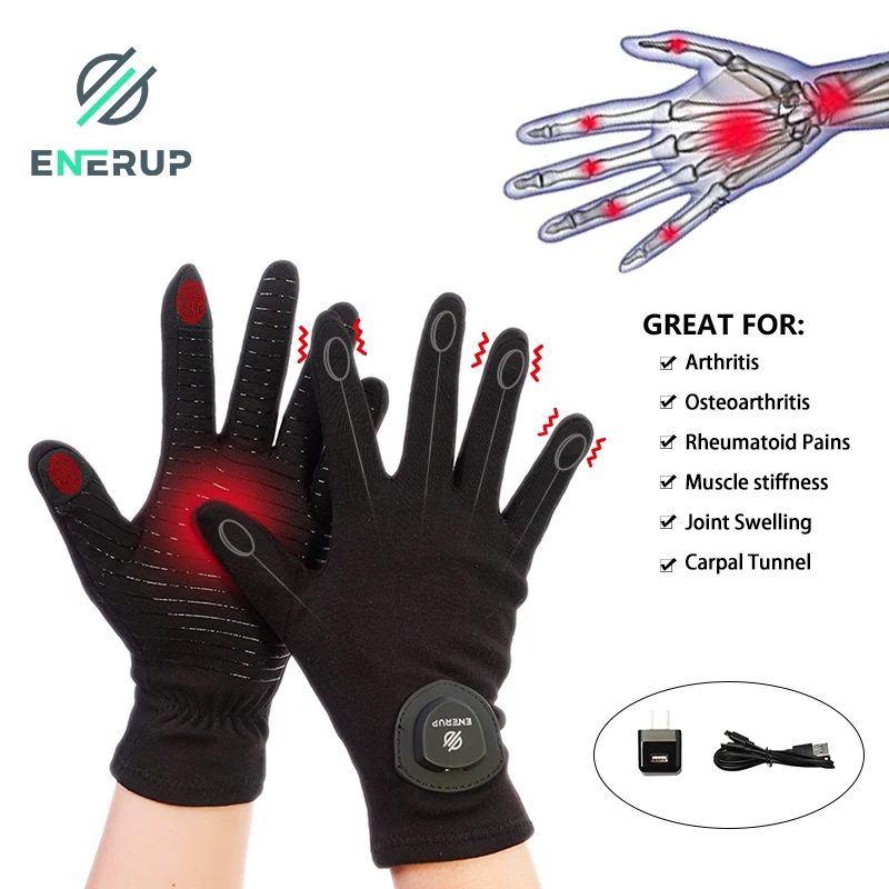 Enerup Custom Therapy gloves Copper cotton non-slip touch screen Arthritis Gloves Antimicrobial Promote Blood Circulation
