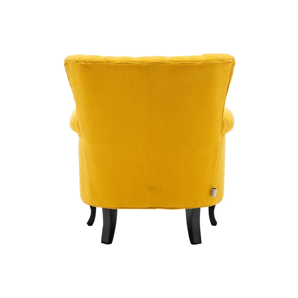 
Modern Velvet Armchair Upholstered Accent Buttoned Wing back Chair Conservatory Bedroom Living Room Furniture 