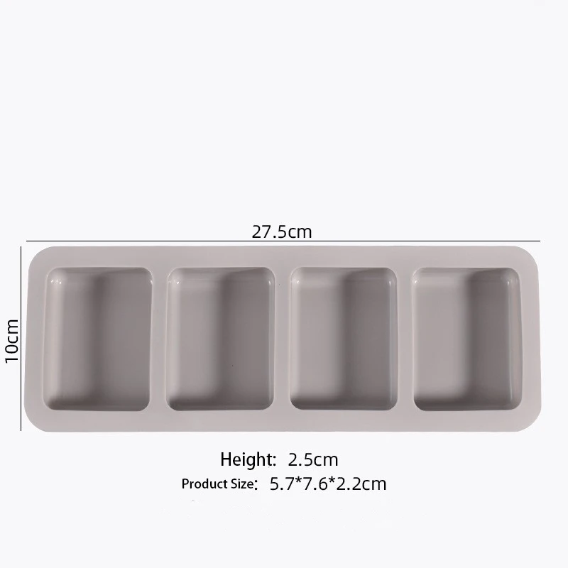 Premium  Silicone Soap Moulds-Versatile Durable Designs for DIY Soap Making 4 Cavities Rectangle Soap container for Making Home