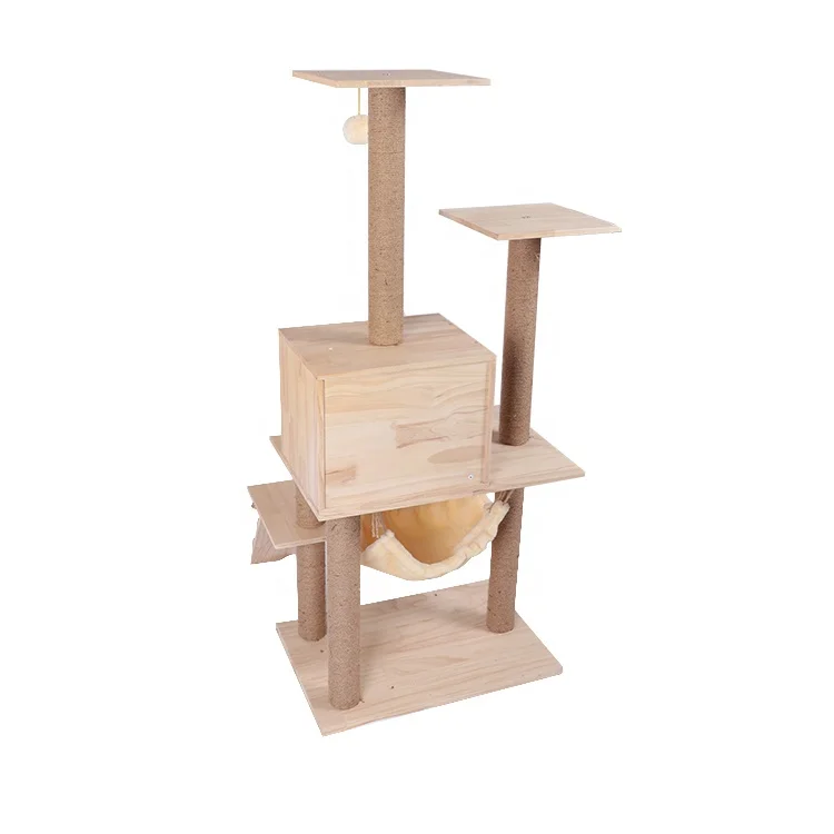 Luxury adult cat tower tree wood toy