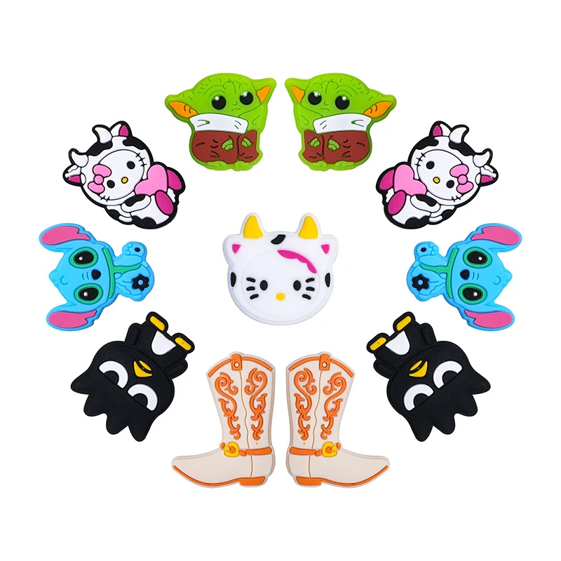 B10 New Design Cartoon Character Beads Silicone Focal Beads for Pen Making Food Grade BPA Free Character Customized Logo 50pcs