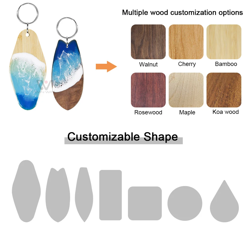 Keyholder Organize Customised Walnut Keyholders with Seawave Design  Hawaii Promotion Gift Keyholder