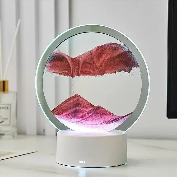 3d Led Flowing Sand Painting Picture Desk Lamp Moving Sand Reading Table Light