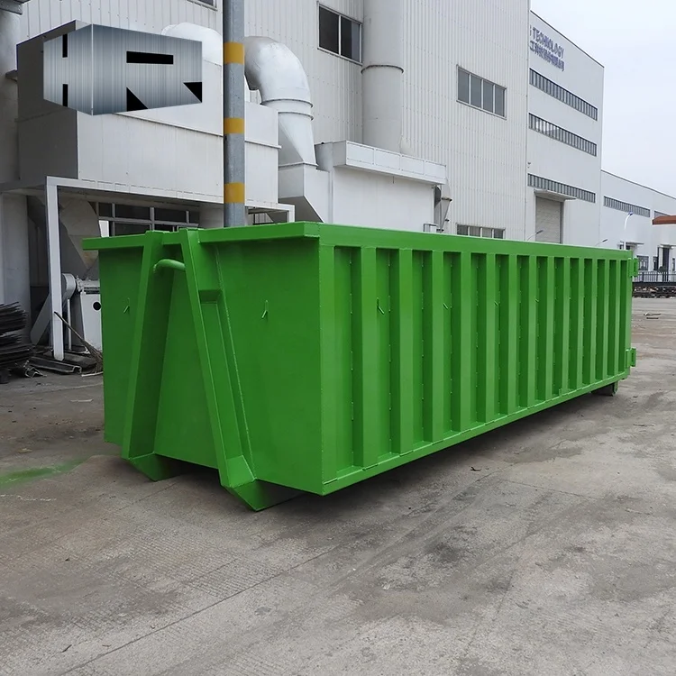 
22cbm stackable open top roll on roll off container truck part scrap metal hook lift dumpster 
