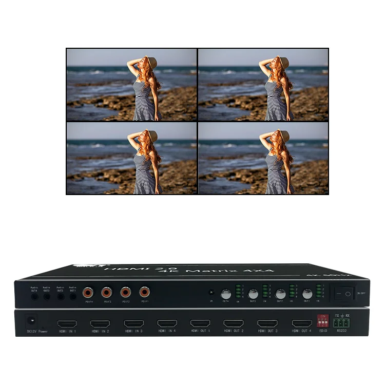 Newest New Support 3D video & Audio AV 4K 60Hz 4X4 Hdmi Matrix Switcher