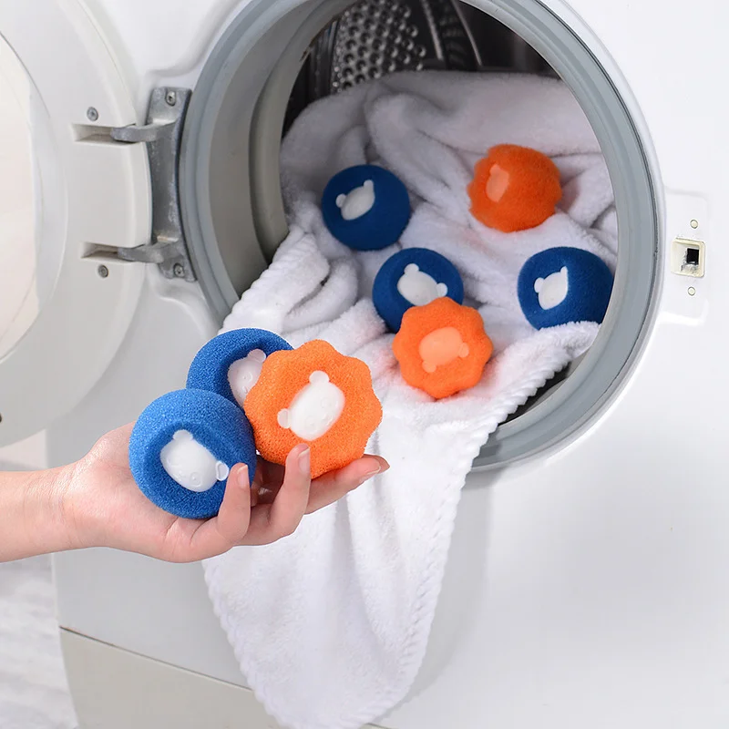 3pcs/lot Laundry Ball Decontamination Anti-winding Washing Machine Cleaning Clothes Magic Ball Household Cute Shape PU Sponge