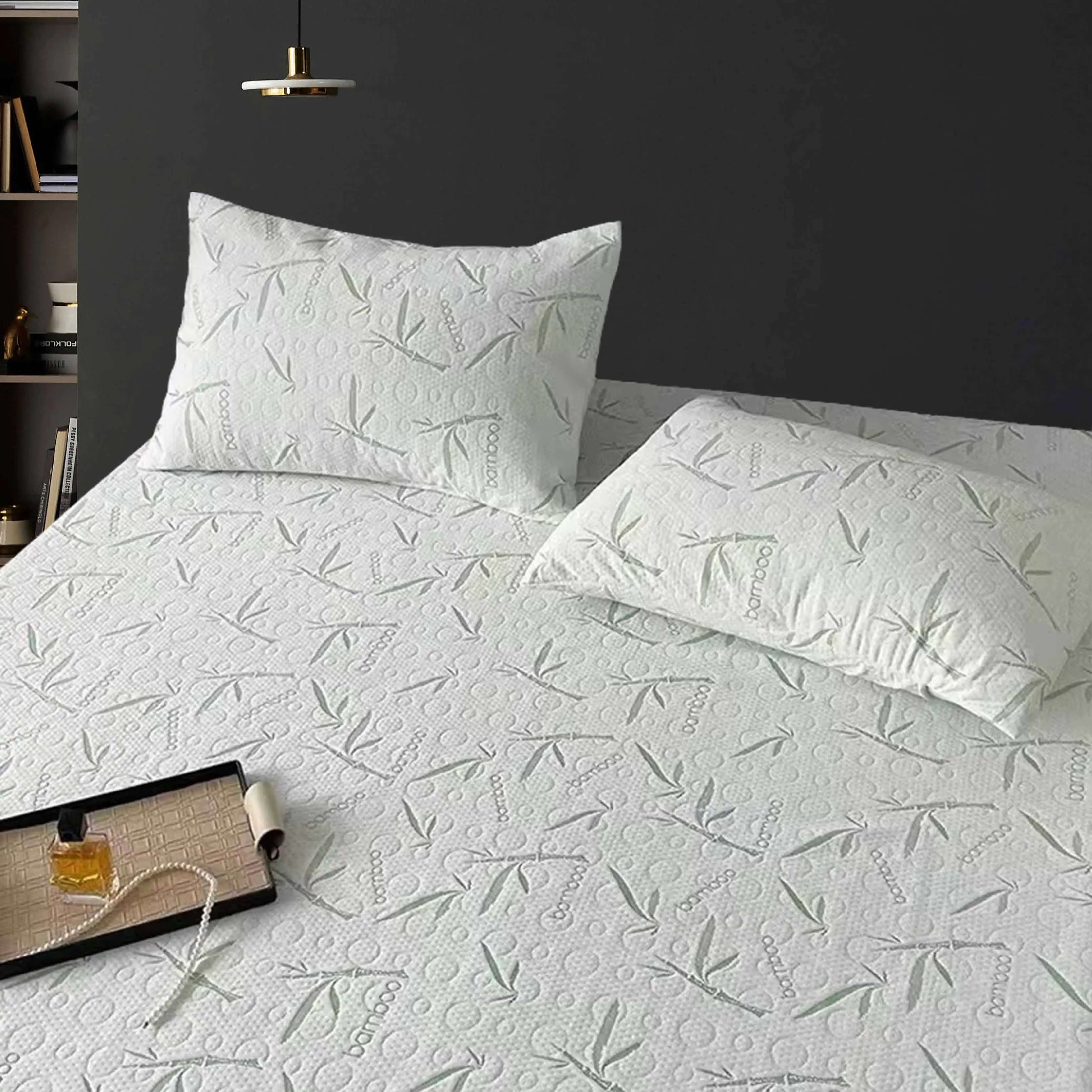 Mattress Protector Breathable Bamboo Viscose Waterproof Queen Size Mattress Pad Cover with 6-18 inches Deep Pocket