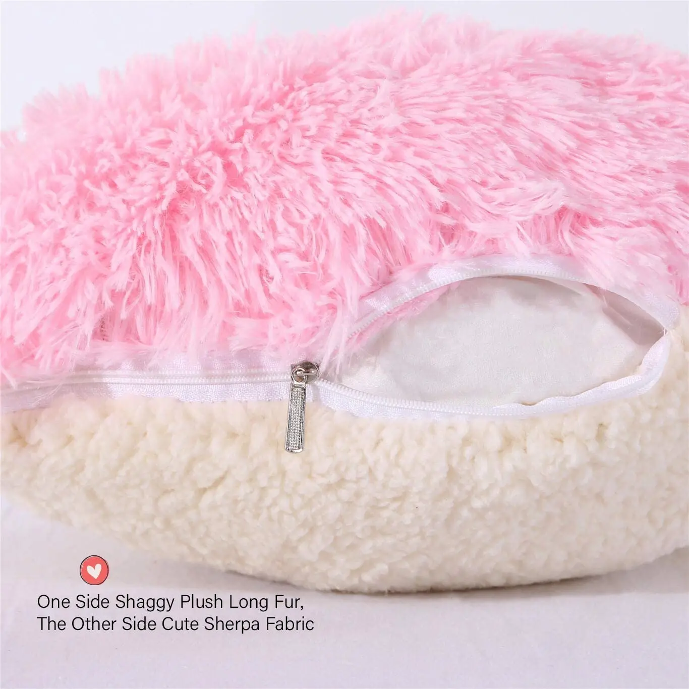 Manufacturers Wholesale-throw-pillows Plush PV Fleece Heart Shape Pillow Throw