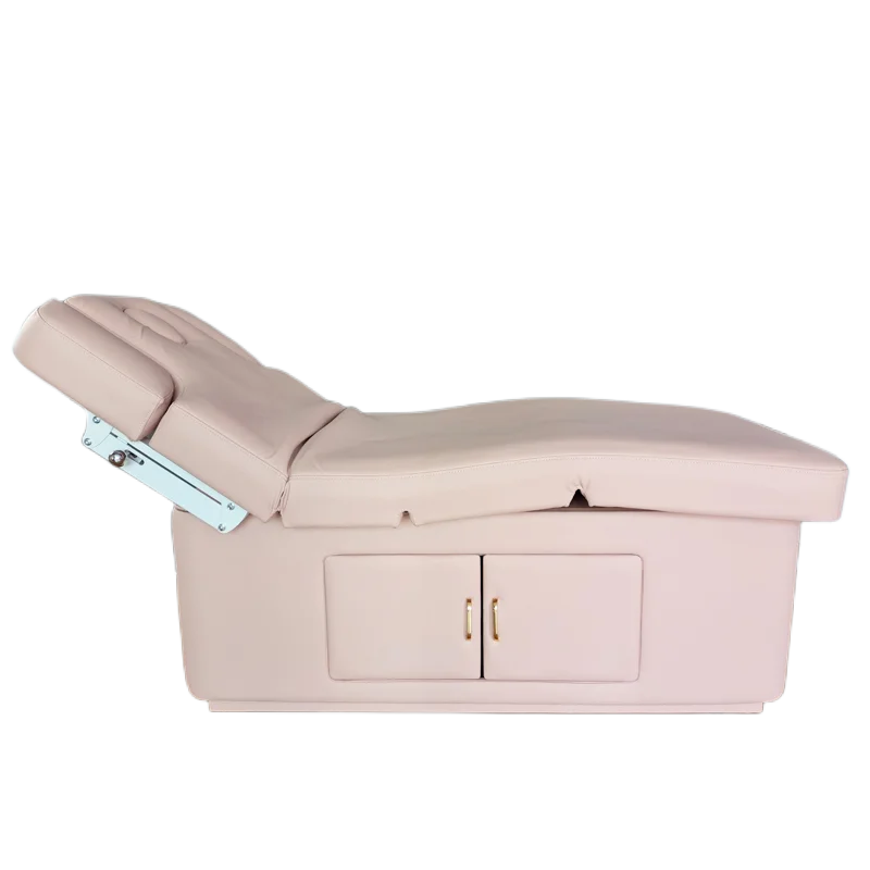 High Quality Spa Bed Table Electric Adjustable Massage Bed Pneumatic Handrail Storage Cabinet Beauty Salon Use