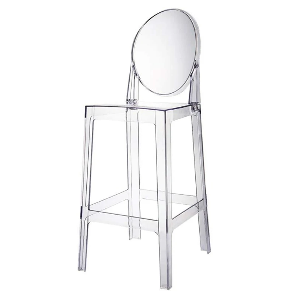 Luxury Dining Banquet Party Transparent Clear Acrylic Plastic High Stool Ghost Bar Chairs for Event