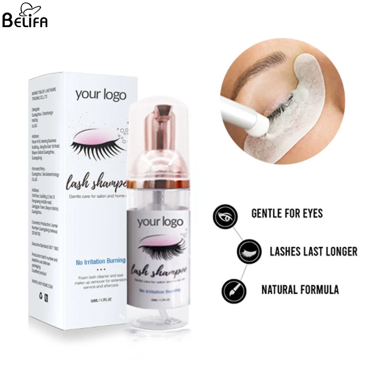 wholesale private label lash foam cleanser bottle with brush eyelash extension kit set vegan lash wash shampoo eyelash cleaning