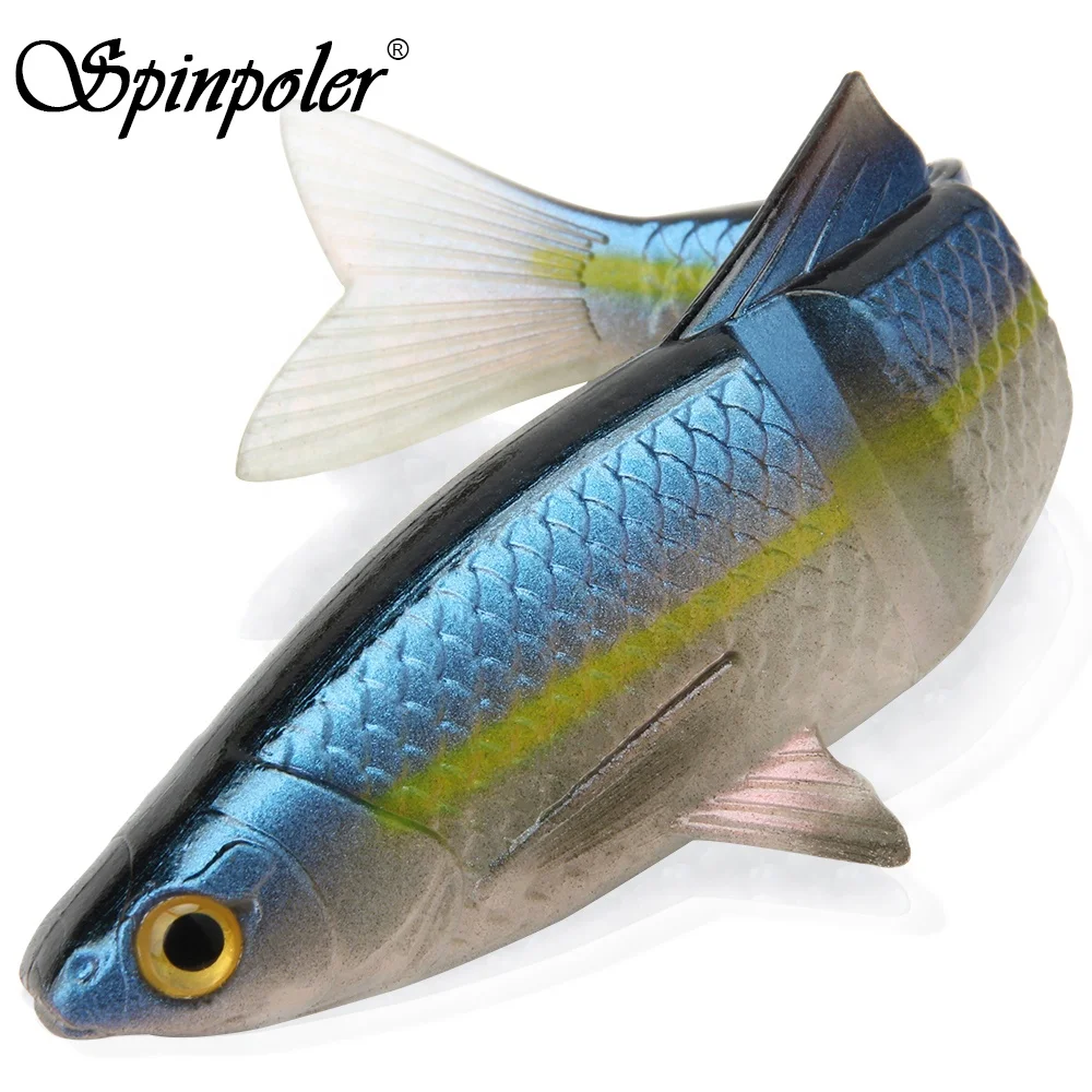 Spinpoler 3D наживки погружение приманки 3 секции swimbait мягкая рыболовная приманка 4 5 г 9g 19 Щука/рыболовное судно пресноводные