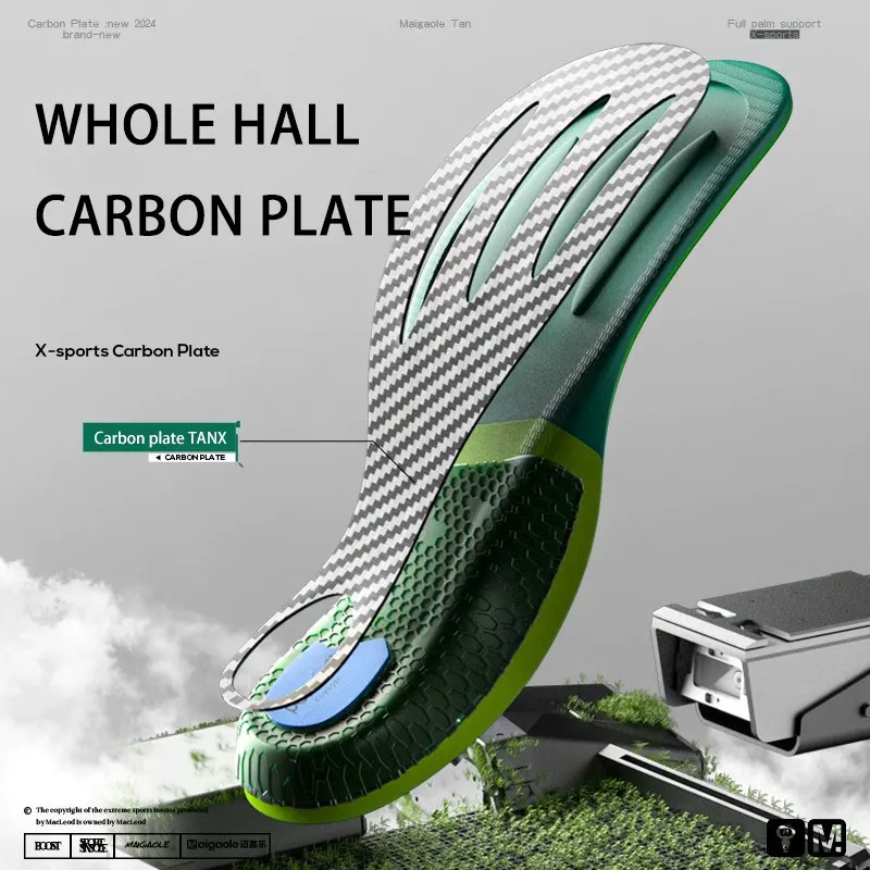 Race specific insoles for marathon full palm real carbon fibre board increasing speed rebound athletic sports running inserts