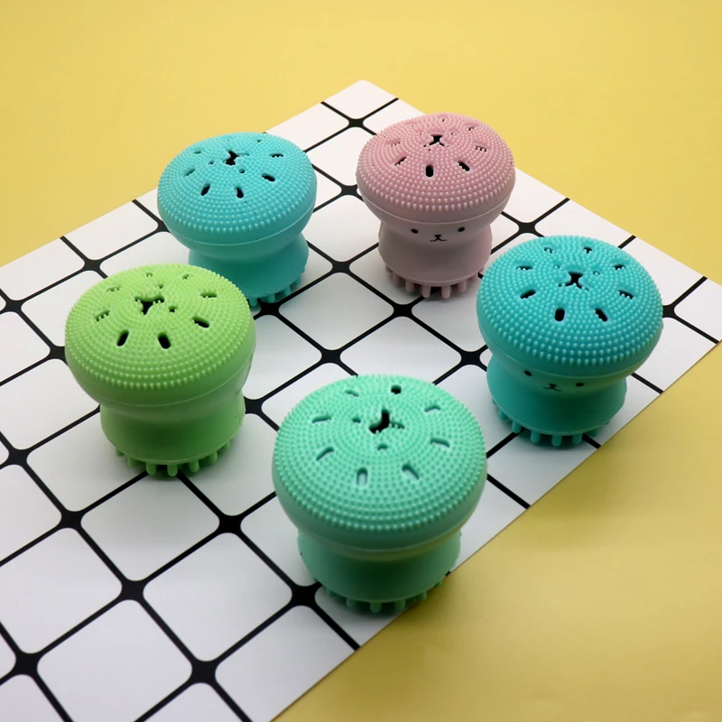 Portable Mini Silicone Octopus Shape Face Deep Cleanser Skin Care Tool Face Washing Brush Massage Exfoliator